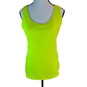 Athleta Neon Green Performance Tennis/Running/Yoga Tank Top Women’s Size Large